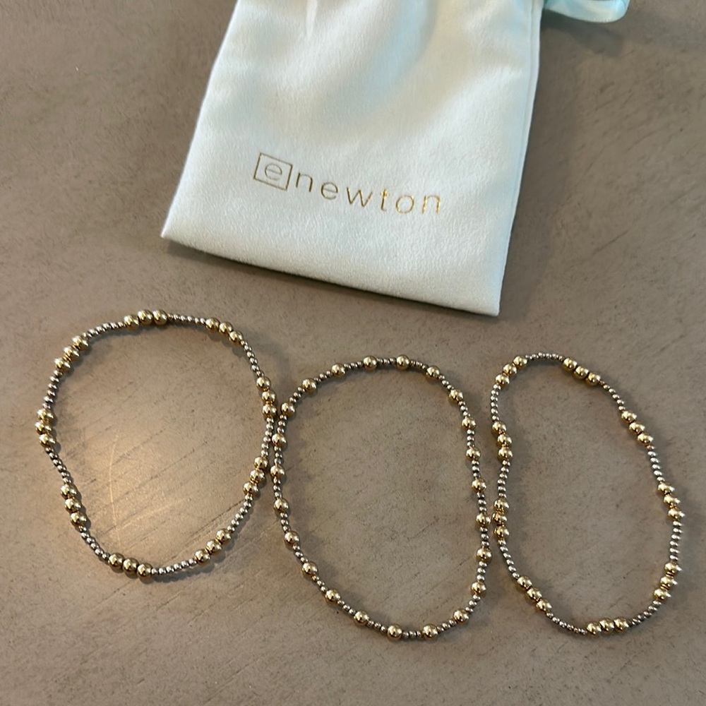 Newton Gold and Silver Beaded Bracelet Set